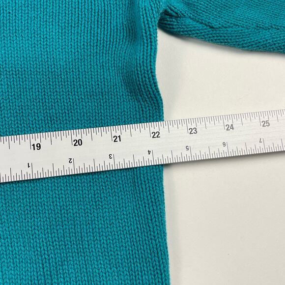 Vintage Teal Eddie Bauer Outdoors Hiking Camping 90s Sweater Size Large - Picture 4 of 7